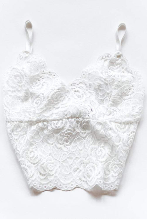 Strappy White Lace Bralette ACC Intimates Queen of the Foxes   