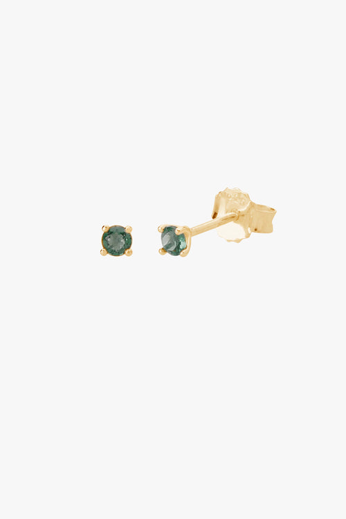 Quartz Green 18k Gold Plated 3mm Single Stud ACC Jewellery Murkani   