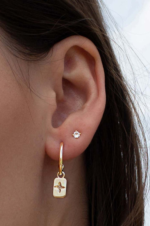 Clover Rectangle 18k Gold Plated Earrings ACC Jewellery Murkani   