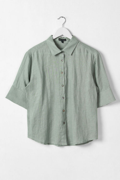 Remarkable SS Soft Linen Sea Green Shirt WW Top Among the Brave   