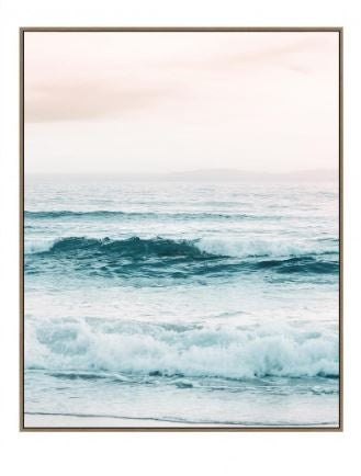 Roady Rolling Waves Canvas Print 80x100cm HW Art - Wall Decor, Clock, Wall Mirror Start With Art   