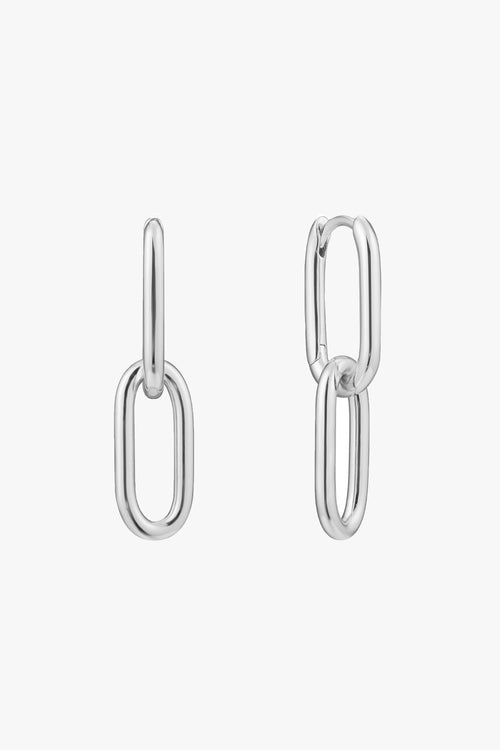 Chain Reaction Cable Link 2 In 1 30mm Silver Earrings EOL ACC Jewellery Ania Haie   