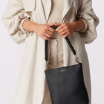 Claudette Black Knotted Handle Leather Shoulder Bag ACC Bags - All, incl Phone Bags Saben   