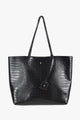 Saint Black Croc Vegan Leather Tote Bag