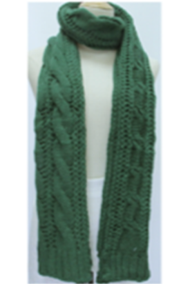 Chunky Emerald Green Knit Large Cable Scarf ACC Scarves Frontier   