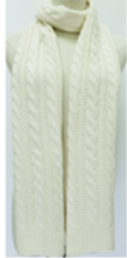 Chunky Cream Knit Fine Cable Scarf ACC Scarves Frontier   