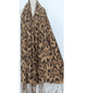 Leopard Brown Fringe Scarf