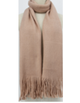 Blush Pink Long Fringe Knit Scarf