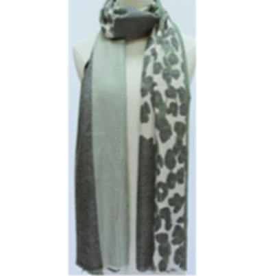 Leopard Khaki Sage Lightweight Viscose Scarf ACC Scarves Frontier   