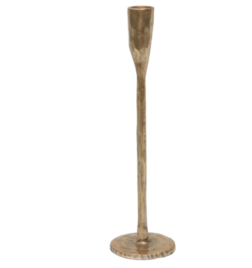 Aluminium Gold Organic Candlestick 26cm HW Lighting - Lamp, Candleholder, Lantern, Shade Le Forge   