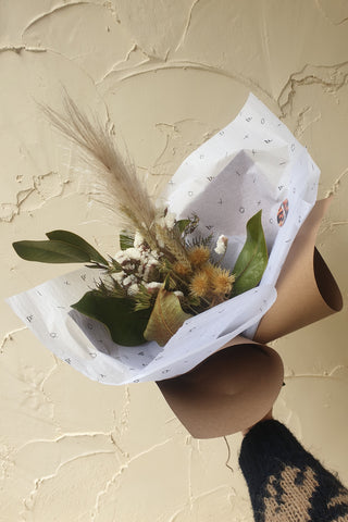 Small Dried Flower Bouquet Natural HW Planters, Foliage, Artificial Flowers Bloomsday   