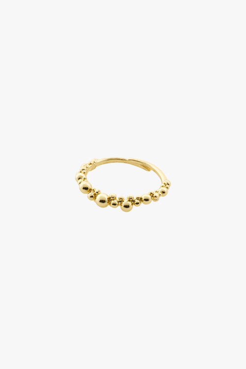 Solidarity Recycled Bubbles Adjustable  Ring Gold ACC Jewellery Pilgrim   
