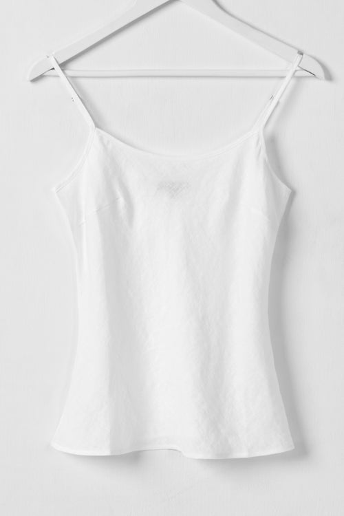 Sparkling Bias White Soft Linen Cami WW Top Among the Brave   