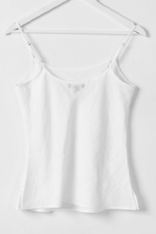 Sparkling Bias White Soft Linen Cami WW Top Among the Brave   