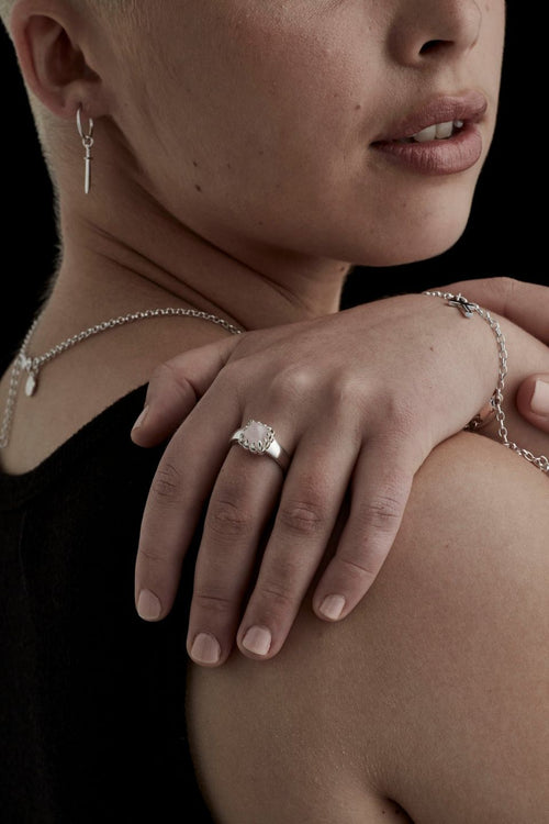 Baby Claw Rose Quartz Ring Medium N ACC Jewellery Stolen Girlfriends Club   