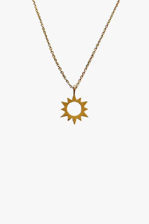 Sunburst Sterling Silver 14k Gold Plated Necklace ACC Jewellery Audrey Loves Ruby   