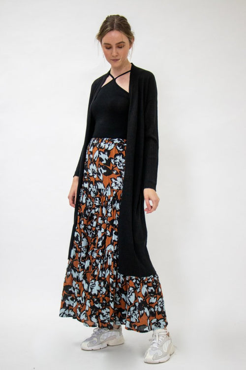 Teresa Cotton Tiered Cinnamon Sky Floral Maxi Skirt WW Skirt Staple + Cloth   