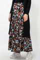 Teresa Cotton Tiered Cinnamon Sky Floral Maxi Skirt