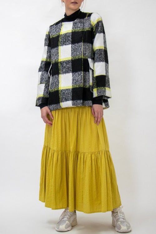 Teresa Cotton Tiered Chartreuse Maxi Skirt WW Skirt Staple + Cloth   