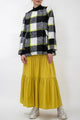 Teresa Cotton Tiered Chartreuse Maxi Skirt