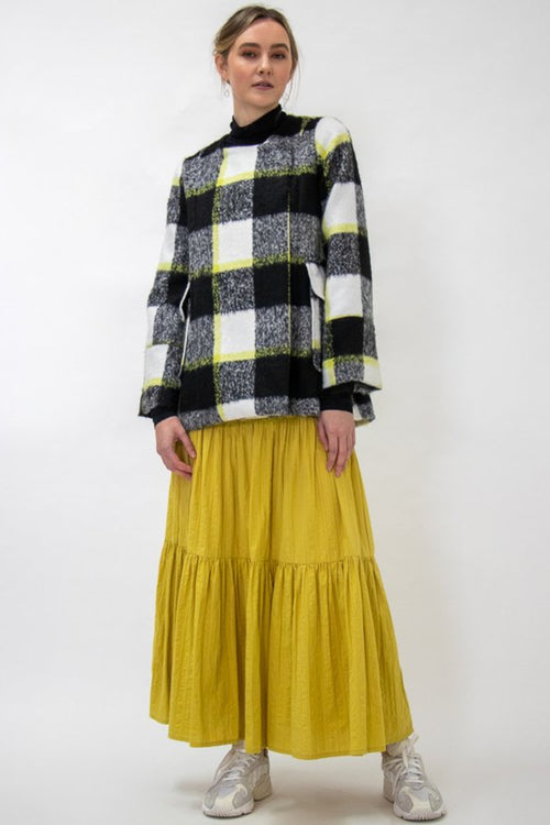 Teresa Cotton Tiered Chartreuse Maxi Skirt WW Skirt Staple + Cloth   