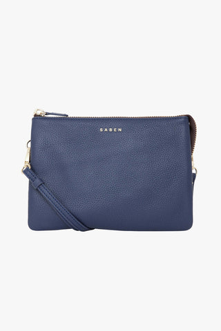 Tilly's Big Sis Crossbody Navy Leather Large Clutch ACC Bags - All, incl Phone Bags Saben   