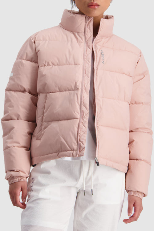 Crop Dusky Pink Puffer Jacket WW Jacket Huffer   
