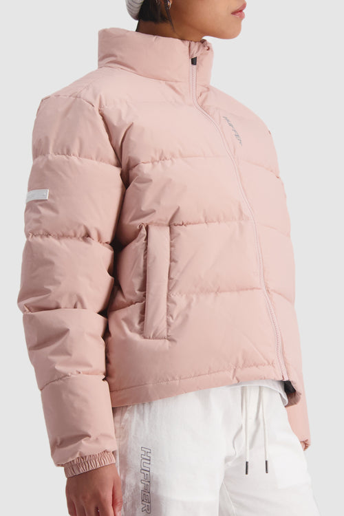 Crop Dusky Pink Puffer Jacket WW Jacket Huffer   