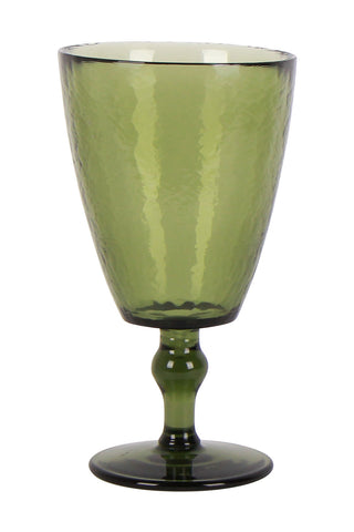 Vitro Olive Green Wine Glass 9cmDiax16cmH HW Drinkware - Tumbler, Wine Glass, Carafe, Jug French Country   