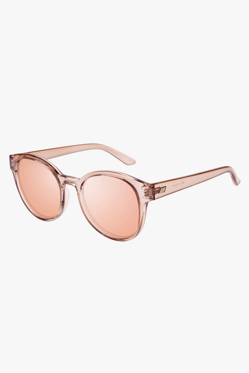 Paramount Round Clear Tan Brass Mirror Lens Sunglasses ACC Glasses - Sunglasses Le Specs   