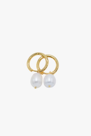 Pearl Gold Hoop Huggies ACC Jewellery Sophie   