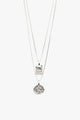 Valkyria Silver Plated Pi Double Chain Necklace