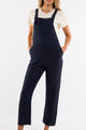 Vintage Everyday Cropped Linen Navy Overall