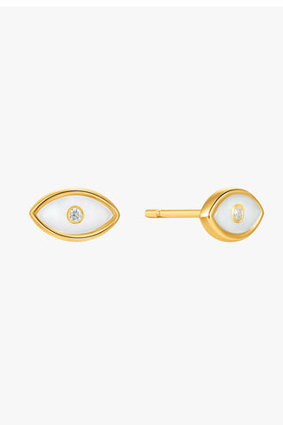 Wild Soul Evil Eye 4mm Gold Stud Earrings EOL ACC Jewellery Ania Haie   