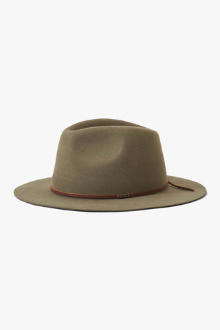 Wesley Fedora Military Olive Wool Felt Hat