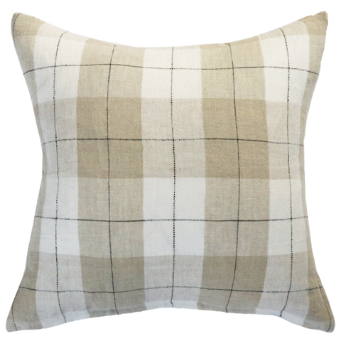 Willis Ivory Feather Filled 100% Linen Cushion 50x50cm HW Cushions Mulberi   