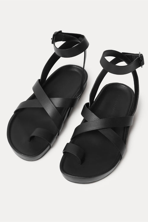 Wrap Multi Strap Black Sandal ACC Shoes - Slides, Sandals Assembly Label   