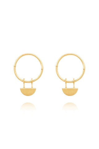 Yolly Sleeper Hoop Earrings Sterling Silver 14K Gold Plated ACC Jewellery Linda Tahija   