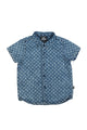 Kids Academy SS Light Blue Print Denim Shirt