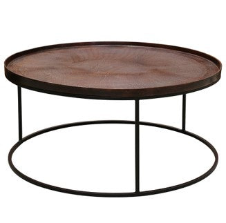 Soho Round Copper Coffee Table with Black Legs 870x425cm HW Furniture - Chair, Table, Floor Mirror, Shelf CC Interiors   