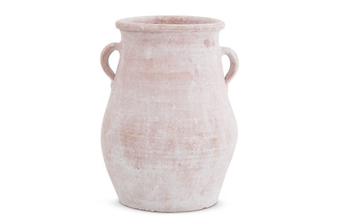 Adina White Wash Terracotta Pot 33cm HW Planters, Foliage, Artificial Flowers Robert Mark   