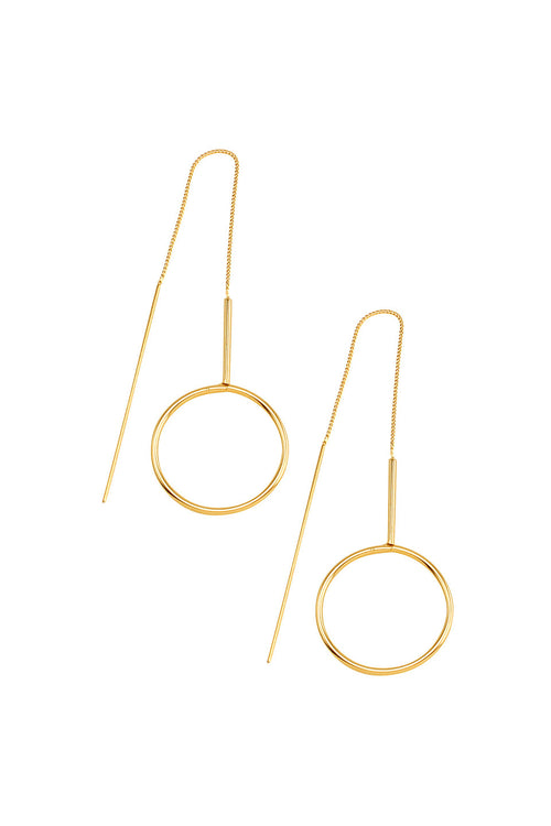Aggy Gold Hoop Thread Earrings ACC Jewellery Jolie + Deen   