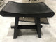 Curved Wooden Rectangle Black Stool