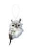 Furry White Winter Owl Hanging