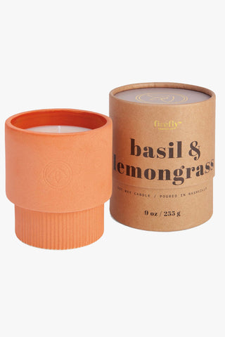Sahara Terracota Basil + Lemongrass 255g in Natural Round Box Soy Wax Candle