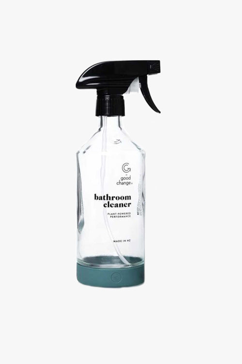 Bathroom Cleaner Teal Reusable Glass Silicon Base Bottle HW Cleaners - Spray, Dish Liquid, Laundry, Brush Good Change   