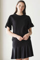 Voyage Frill Organic Cotton Mini Black Frill Dress