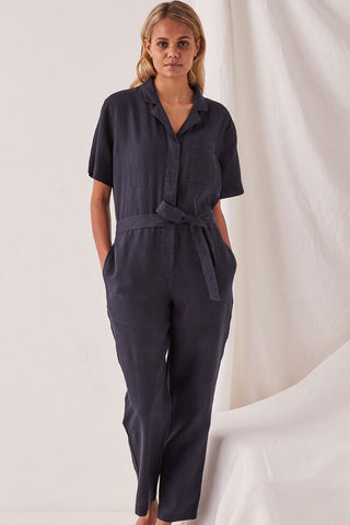 Blair Linen Indigo SS Boilersuit WW Jumpsuit Assembly Label   