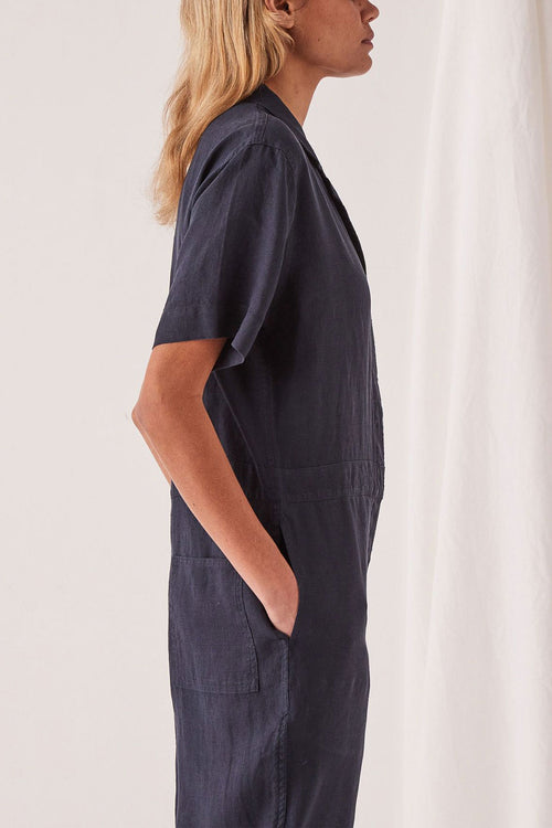 Blair Linen Indigo SS Boilersuit WW Jumpsuit Assembly Label   