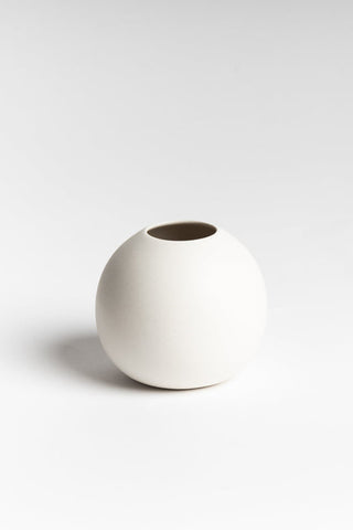 Boban White Round Vase